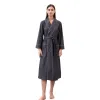 Pure cotton charcoal grey ladies' nightgown, bathrobe, skirt-style pajamas, milk silk, large size Item Picture